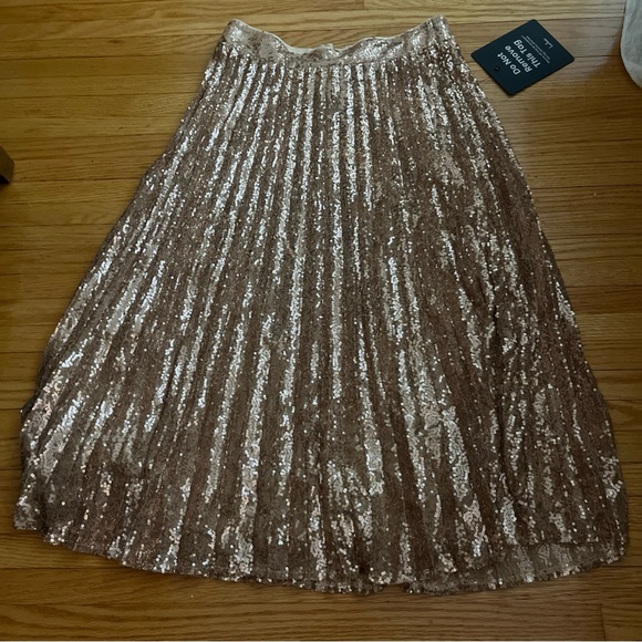 Lulus Accessories - Lulu's Rose Gold Sequin A-Line Skirt